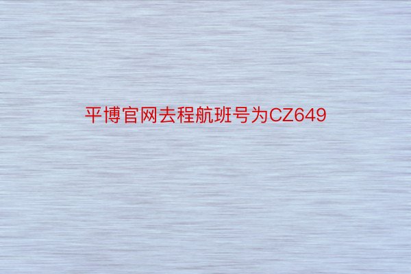 平博官网去程航班号为CZ649
